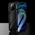 Electroplating Frame Double Sides Tempered Glass Magnetic Adsorption Case For iPhone 12 Pro Max(Black) - 1