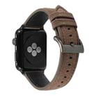 Litchi Texture Genuine Leather Watch Band For Apple Watch Series 7 41mm / 6 & SE & 5 & 4 40mm / 3 & 2 & 1 38mm(Khaki) - 1