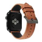 Litchi Texture Genuine Leather Watch Band For Apple Watch Series 7 41mm / 6 & SE & 5 & 4 40mm / 3 & 2 & 1 38mm(Brown) - 1