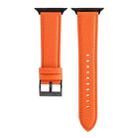 Litchi Texture Genuine Leather Watch Band For Apple Watch Series 7 41mm / 6 & SE & 5 & 4 40mm / 3 & 2 & 1 38mm(Orange) - 2