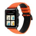 Litchi Texture Genuine Leather Watch Band For Apple Watch Series 7 41mm / 6 & SE & 5 & 4 40mm / 3 & 2 & 1 38mm(Orange) - 3