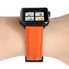 Litchi Texture Genuine Leather Watch Band For Apple Watch Series 7 41mm / 6 & SE & 5 & 4 40mm / 3 & 2 & 1 38mm(Orange) - 5