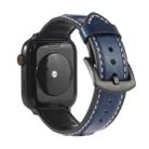 Genuine Leather Watch Band For Apple Watch Series 7 41mm / 6 & SE & 5 & 4 40mm / 3 & 2 & 1 38mm(Blue) - 1