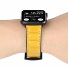 Genuine Leather Watch Band For Apple Watch Series 7 41mm / 6 & SE & 5 & 4 40mm / 3 & 2 & 1 38mm(Yellow) - 5