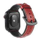 Genuine Leather Watch Band For Apple Watch Series 7 45mm / 6 & SE & 5 & 4 44mm / 3 & 2 & 1 42mm(Red) - 1