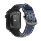 Genuine Leather Watch Band For Apple Watch Series 7 45mm / 6 & SE & 5 & 4 44mm / 3 & 2 & 1 42mm(Blue) - 1