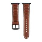 Genuine Leather Watch Band For Apple Watch Series 7 45mm / 6 & SE & 5 & 4 44mm / 3 & 2 & 1 42mm(Dark Brown) - 2