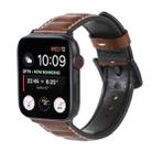 Genuine Leather Watch Band For Apple Watch Series 7 45mm / 6 & SE & 5 & 4 44mm / 3 & 2 & 1 42mm(Dark Brown) - 3
