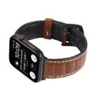 Genuine Leather Watch Band For Apple Watch Series 7 45mm / 6 & SE & 5 & 4 44mm / 3 & 2 & 1 42mm(Dark Brown) - 4