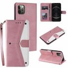 Stitching Calf Texture Horizontal Flip Leather Case with Holder & Card Slots & Wallet For iPhone 12 mini(Rose Gold) - 1