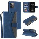 Stitching Calf Texture Horizontal Flip Leather Case with Holder & Card Slots & Wallet For iPhone 12 / 12 Pro(Dark Blue) - 1