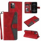 Stitching Calf Texture Horizontal Flip Leather Case with Holder & Card Slots & Wallet For iPhone 12 / 12 Pro(Red) - 1