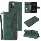 For iPhone 11 Stitching Calf Texture Horizontal Flip Leather Case with Holder & Card Slots & Wallet (Green) - 1