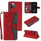 For iPhone 11 Pro Max Stitching Calf Texture Horizontal Flip Leather Case with Holder & Card Slots & Wallet (Red) - 1
