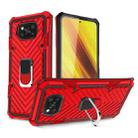 For Xiaomi Poco X3 NFC Cool Armor PC + TPU Shockproof Case with 360 Degree Rotation Ring Holder(Red) - 1