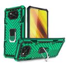 For Xiaomi Poco X3 NFC Cool Armor PC + TPU Shockproof Case with 360 Degree Rotation Ring Holder(Dark Green) - 1