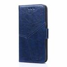 For Motorola Moto E6s (2020) Geometric Stitching Horizontal Flip TPU + PU Leather Case with Holder & Card Slots & Wallet(Blue) - 1