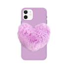 For iPhone 11 Love Hairball Colorful Wave Soft Case (Pink Purple) - 1