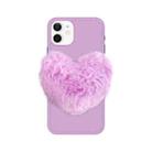 For iPhone 11 Pro Max Love Hairball Colorful Wave Soft Case (Pink Purple) - 1