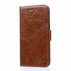 For OnePlus 3 Geometric Stitching Horizontal Flip TPU + PU Leather Case with Holder & Card Slots & Wallet(Light Brown) - 1