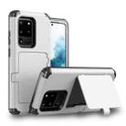 For Samsung Galaxy S20+ Dustproof Pressure-proof Shockproof PC + TPU Case with Card Slot & Mirror(White) - 1