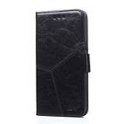 For iPhone SE 2022 / SE 2020 / 8 / 7 Geometric Stitching Horizontal Flip TPU + PU Leather Case with Holder & Card Slots & Wallet(Black) - 1