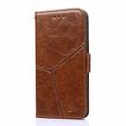 For iPhone X / XS Geometric Stitching Horizontal Flip TPU + PU Leather Case with Holder & Card Slots & Wallet(Light Brown) - 1