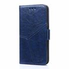 For iPhone X / XS Geometric Stitching Horizontal Flip TPU + PU Leather Case with Holder & Card Slots & Wallet(Blue) - 1