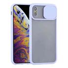 For iPhone X / XS Sliding Camera Cover Design TPU Protective Case(Purple) - 1