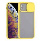 For iPhone X / XS Sliding Camera Cover Design TPU Protective Case(Yellow) - 1