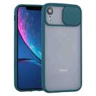 For iPhone XR Sliding Camera Cover Design TPU Protective Case(Dark Green) - 1