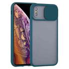 For iPhone XS Max Sliding Camera Cover Design TPU Protective Case(Dark Green) - 1