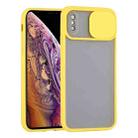 For iPhone XS Max Sliding Camera Cover Design TPU Protective Case(Yellow) - 1