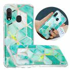 For Samsung Galaxy A20e Flat Plating Splicing Gilding Protective Case(Green Glitter Color Matching) - 1