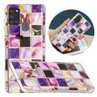 For Samsung Galaxy A21s Flat Plating Splicing Gilding Protective Case(Square Color Matching) - 1