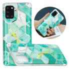 For Samsung Galaxy A31 Flat Plating Splicing Gilding Protective Case(Green Glitter Color Matching) - 1