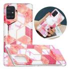 For Samsung Galaxy A51 Flat Plating Splicing Gilding Protective Case(Cherry Glitter Color Matching) - 1