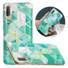 For Samsung Galaxy A70 Flat Plating Splicing Gilding Protective Case(Green Glitter Color Matching) - 1