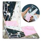 For Samsung Galaxy Note10 Flat Plating Splicing Gilding Protective Case(Grey Pink White Marble Color Matching) - 1