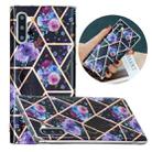 For Samsung Galaxy Note10 Flat Plating Splicing Gilding Protective Case(Black Background Flower Matching Color) - 1