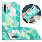 For Samsung Galaxy Note10+ Flat Plating Splicing Gilding Protective Case(Green Glitter Color Matching) - 1