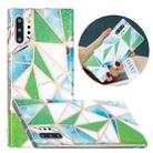 For Samsung Galaxy Note10+ Flat Plating Splicing Gilding Protective Case(Green Triangle Body Color Matching) - 1