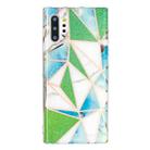 For Samsung Galaxy Note10+ Flat Plating Splicing Gilding Protective Case(Green Triangle Body Color Matching) - 2