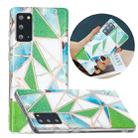 For Samsung Galaxy Note20 Flat Plating Splicing Gilding Protective Case(Green Triangle Body Color Matching) - 1