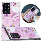 For Samsung Galaxy Note20 Ultra Flat Plating Splicing Gilding Protective Case(Purple Flowers Color Matching) - 1