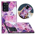 For Samsung Galaxy Note20 Ultra Flat Plating Splicing Gilding Protective Case(Rose Red Purple Color Matching) - 1