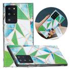 For Samsung Galaxy Note20 Ultra Flat Plating Splicing Gilding Protective Case(Green Triangle Body Color Matching) - 1