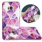 For Samsung Galaxy S8 Flat Plating Splicing Gilding Protective Case(Rose Red Purple Color Matching) - 1
