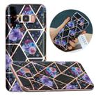 For Samsung Galaxy S8 Flat Plating Splicing Gilding Protective Case(Black Background Flower Matching Color) - 1