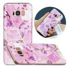 For Samsung Galaxy S8+ Flat Plating Splicing Gilding Protective Case(Purple Flowers Color Matching) - 1
